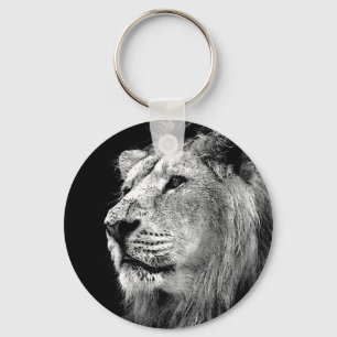 Black & White Lion Key Ring