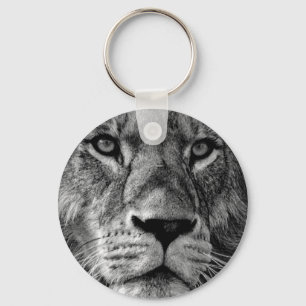 Black & White Lion Key Ring