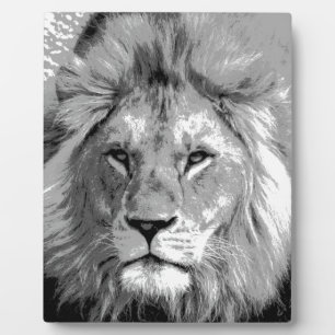 Black White Lion Plaque