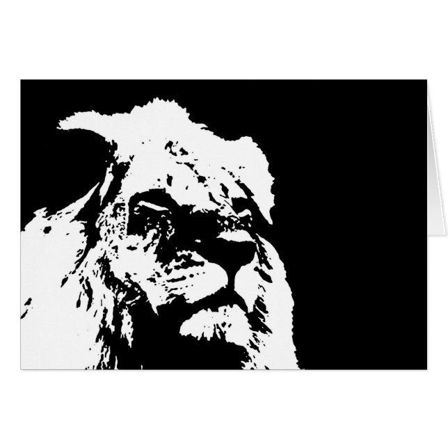 Black & white lion pop art (Front Horizontal)