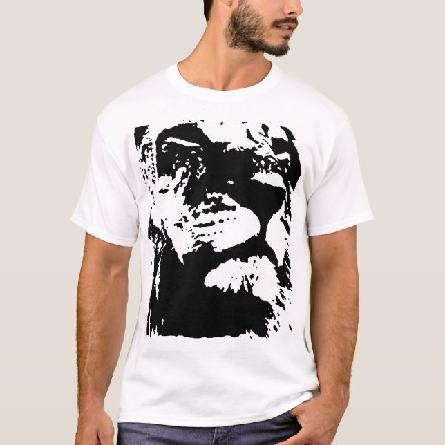 Black & white lion pop art T-Shirt (Front)