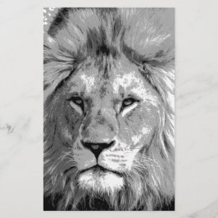 Black White Lion Stationery
