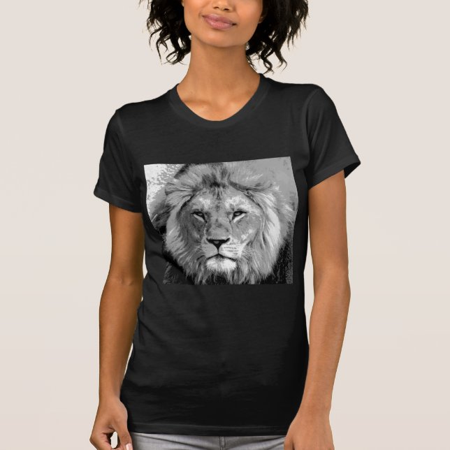 Black White Lion T-Shirt (Front)
