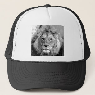 Black White Lion Trucker Hat