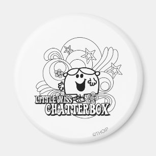 Black & White Little Miss Chatterbox Magnet