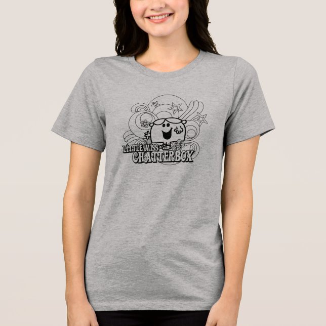Black & White Little Miss Chatterbox Tri-Blend Shirt (Front)