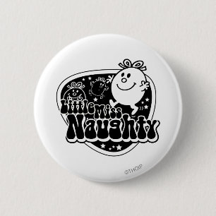 Black & White Little Miss Naughty 6 Cm Round Badge