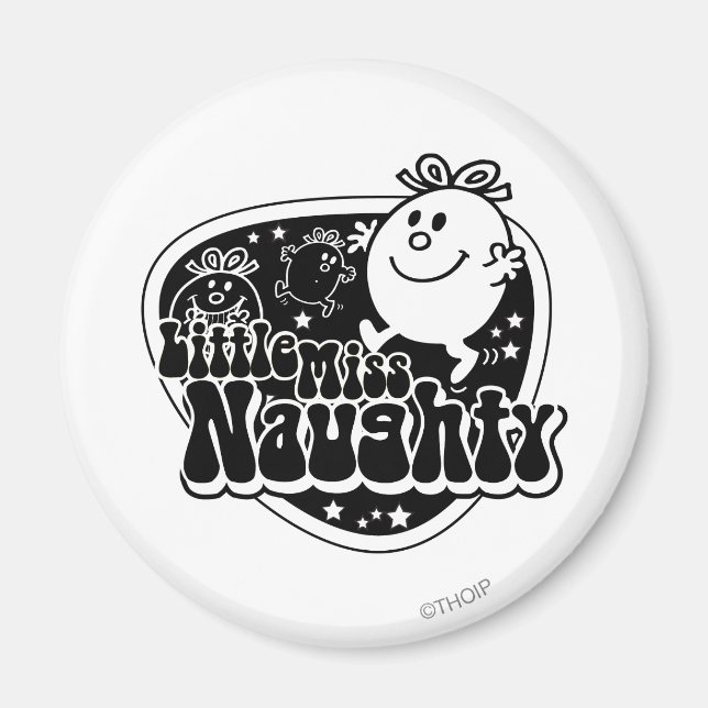 Black & White Little Miss Naughty Magnet (Front)
