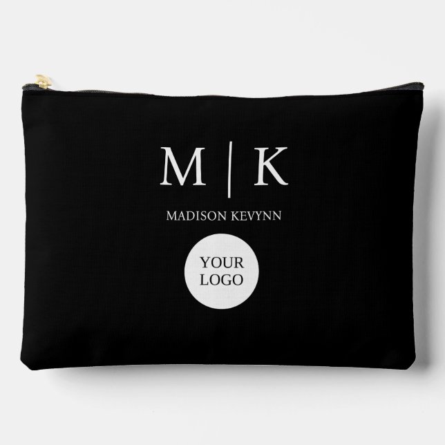  Black & White  Logo Business Accessory Pouch (Front)