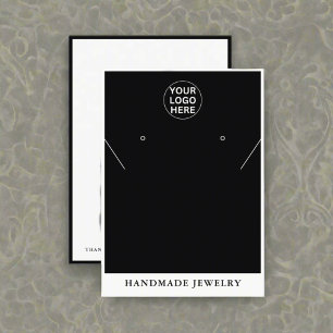 Black & White logo l Earrings Necklace Jewellery Calling Card