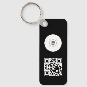 Black White Logo QR Code Promo Keychains