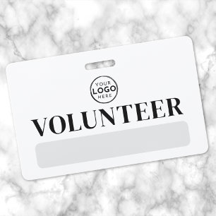 Black White Logo Volunteer ID Badge