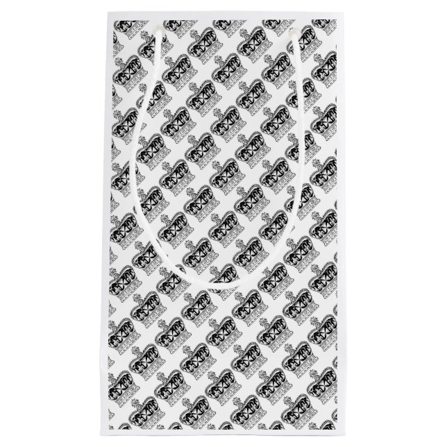 Black & White London Theme Royal Crown Gift Bag (Front)