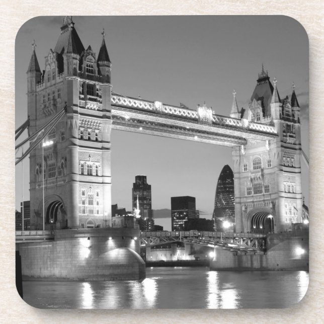 Black White London Tower Bridge Coaster (Front)