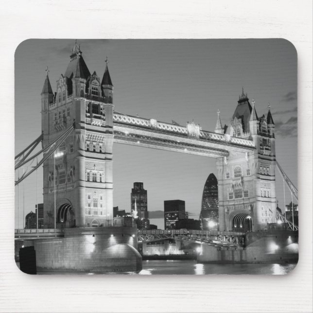 Black White London Tower Bridge Mouse Pad (Front)