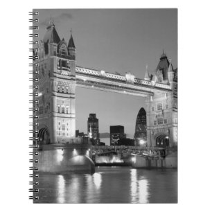 Black White London Tower Bridge Notebook