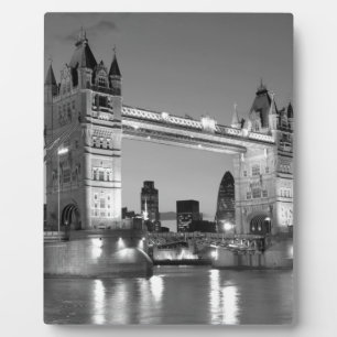 Black White London Tower Bridge Plaque