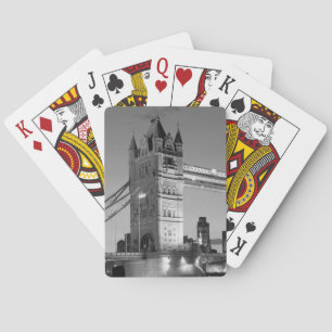 Black White London Tower Bridge Playing Cards