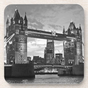Black White London Tower Bridge UK Travel Coaster