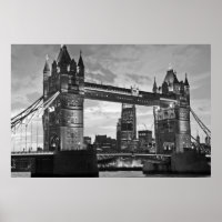Black White London Tower Bridge UK Travel