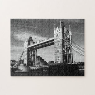 Black White LondonTower Bridge Art Travel Jigsaw Puzzle