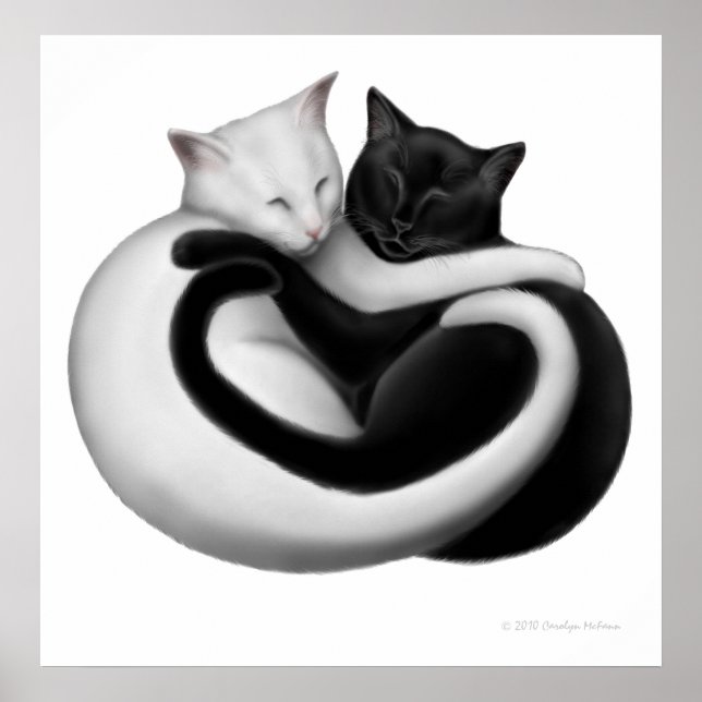 Black & White Love Cats Print (Front)