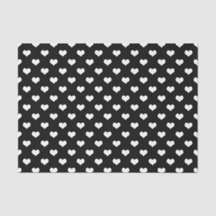 Black White Love Heart Pattern Design  Tissue Paper