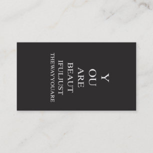 Black White Love Inspirational Quote Business Card