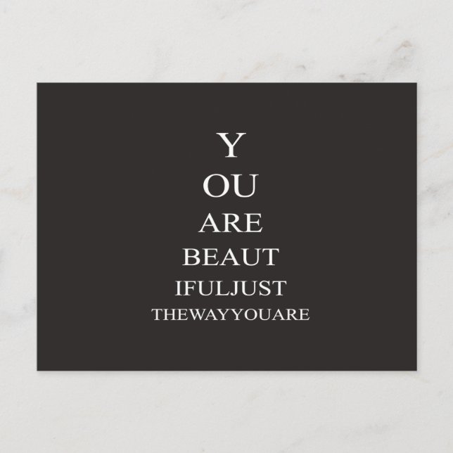 Black White Love Inspirational Quote Postcard (Front)