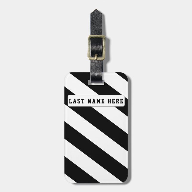 Black & White Luggage Tag (Front Vertical)