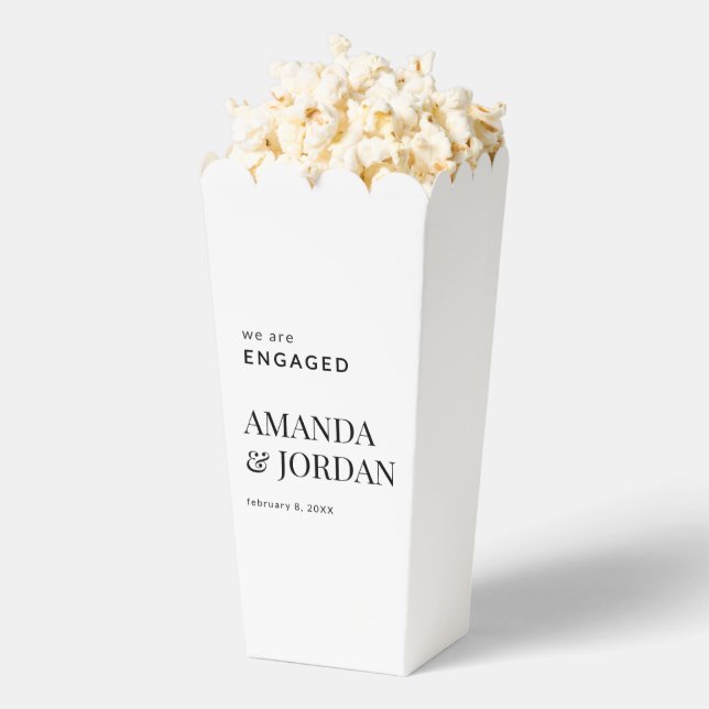  Black & White Luxe Minimalist Engagement  Favour Box (Popped)