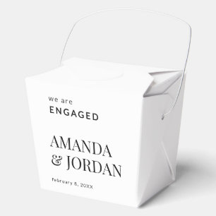 Black & White Luxe Minimalist Engagement  Favour Box