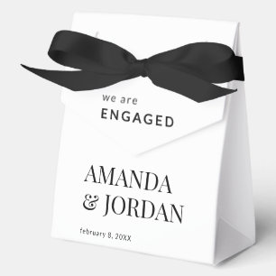  Black & White Luxe Minimalist Engagement  Favour Box