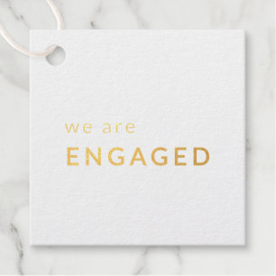  Black & White Luxe Minimalist Engagement  Favour Tags