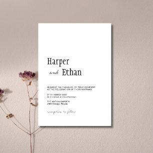 Black & White Luxury Clean Modern Wedding Invitation