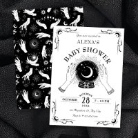 Black white magic moon crystal ball baby shower