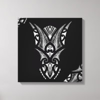 Black/white Maori tattoo design with feathers