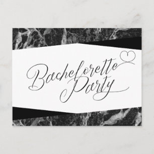 Black White Marble Bachelorette Postcard