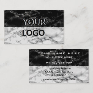 Black White Marble Business Card Design Your Own