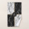 Black White Marble Custom Letter Bath Towel Set