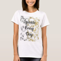 Black white marble gold flake Sparkle every day