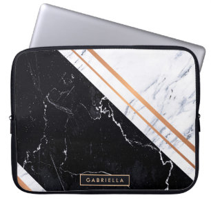 Black & White Marble Laptop Sleeve