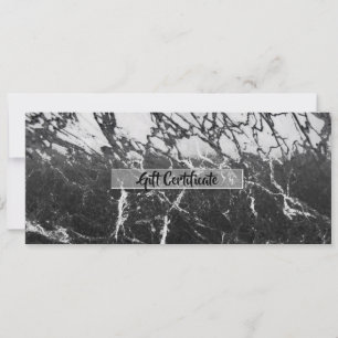 Black & White Marble Modern Glam Gift Certificate Invitation