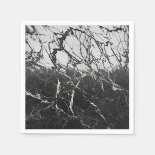 Black & White Marble Modern Glam Trendy Party Napkin