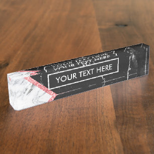 Black & White Marble Nameplate
