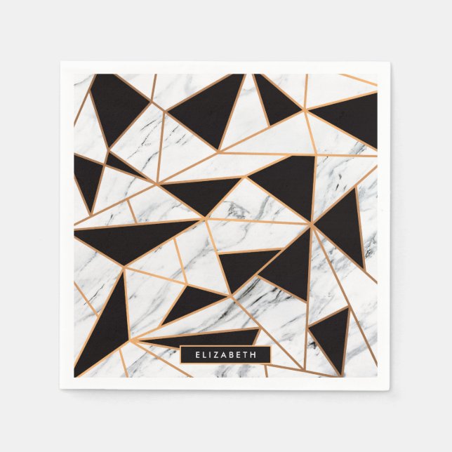 Black & White Marble Napkin (Front)