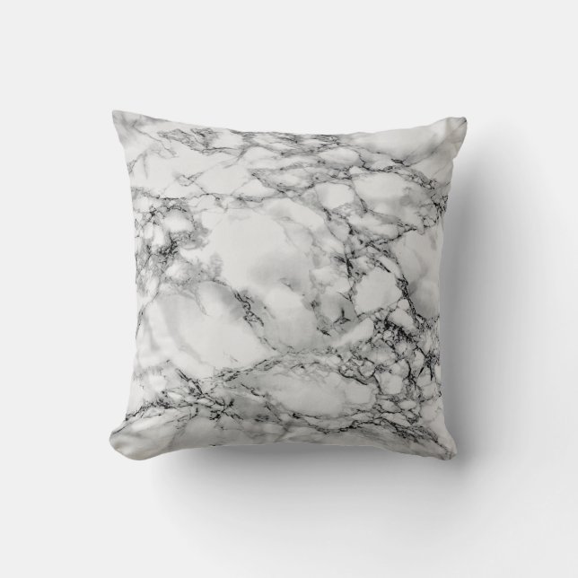 Black White Marble Pillow (Front)