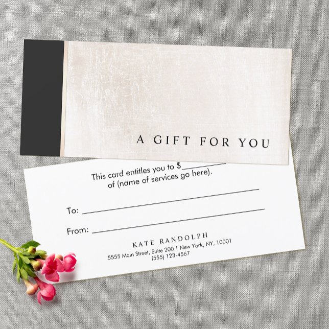 Black White Marble Salon Gift Certificate (Creator Uploaded)