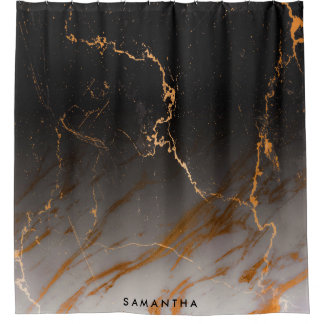 Black & White Marble Shower Curtain