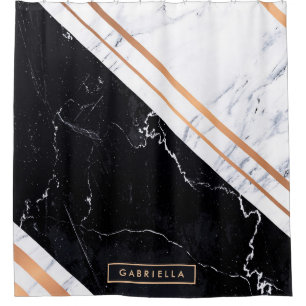 Black & White Marble Shower Curtain
